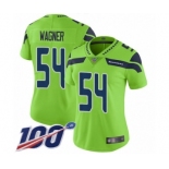 Women's Seattle Seahawks #54 Bobby Wagner Limited Green Rush Vapor Untouchable 100th Season Football Jersey