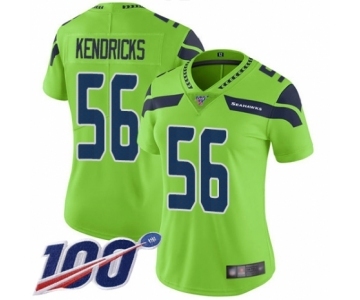 Women's Seattle Seahawks #56 Mychal Kendricks Limited Green Rush Vapor Untouchable 100th Season Football Jersey