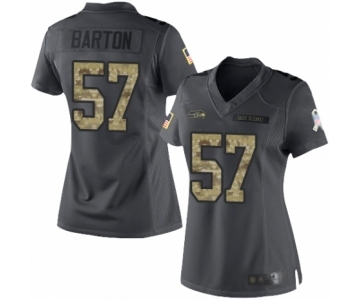 Women's Seattle Seahawks #57 Cody Barton Limited Black 2016 Salute to Service Football Jersey