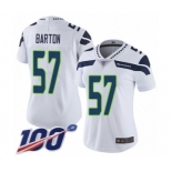 Women's Seattle Seahawks #57 Cody Barton White Vapor Untouchable Limited Player 100th Season Football Jersey