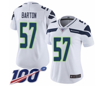 Women's Seattle Seahawks #57 Cody Barton White Vapor Untouchable Limited Player 100th Season Football Jersey