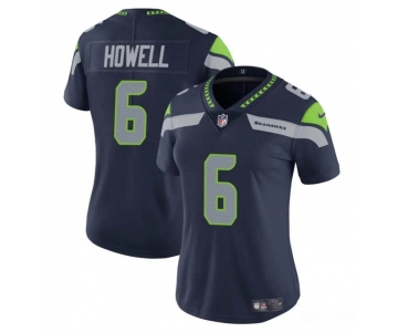 Women's Seattle Seahawks #6 Sam Howell Navy Vapor Limited Football Stitched Jersey