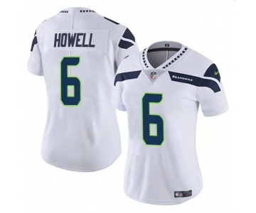 Women's Seattle Seahawks #6 Sam Howell White Vapor Limited Football Stitched Jersey