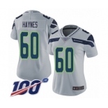 Women's Seattle Seahawks #60 Phil Haynes Grey Alternate Vapor Untouchable Limited Player 100th Season Football Jersey