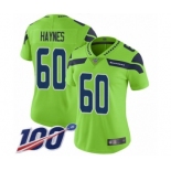 Women's Seattle Seahawks #60 Phil Haynes Limited Green Rush Vapor Untouchable 100th Season Football Jersey