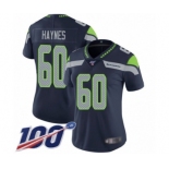 Women's Seattle Seahawks #60 Phil Haynes Navy Blue Team Color Vapor Untouchable Limited Player 100th Season Football Jersey