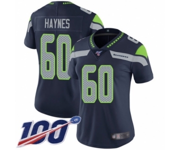 Women's Seattle Seahawks #60 Phil Haynes Navy Blue Team Color Vapor Untouchable Limited Player 100th Season Football Jersey