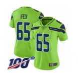 Women's Seattle Seahawks #65 Germain Ifedi Limited Green Rush Vapor Untouchable 100th Season Football Jersey