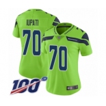 Women's Seattle Seahawks #70 Mike Iupati Limited Green Rush Vapor Untouchable 100th Season Football Jersey