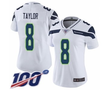 Women's Seattle Seahawks #8 Jamar Taylor White Vapor Untouchable Limited Player 100th Season Football Jersey