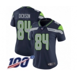 Women's Seattle Seahawks #84 Ed Dickson Navy Blue Team Color Vapor Untouchable Limited Player 100th Season Football Jersey