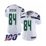 Women's Seattle Seahawks #84 Ed Dickson White Vapor Untouchable Limited Player 100th Season Football Jersey