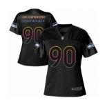 Women's Seattle Seahawks #90 Jadeveon Clowney Game Black Fashion Football Jersey