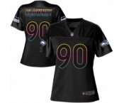 Women's Seattle Seahawks #90 Jadeveon Clowney Game Black Fashion Football Jersey