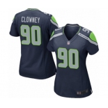 Women's Seattle Seahawks #90 Jadeveon Clowney Game Navy Blue Team Color Football Jersey