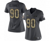 Women's Seattle Seahawks #90 Jadeveon Clowney Limited Black 2016 Salute to Service Football Jersey