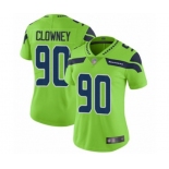 Women's Seattle Seahawks #90 Jadeveon Clowney Limited Green Rush Vapor Untouchable Football Jersey