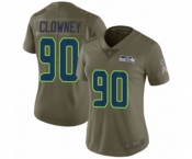 Women's Seattle Seahawks #90 Jadeveon Clowney Limited Olive 2017 Salute to Service Football Jersey