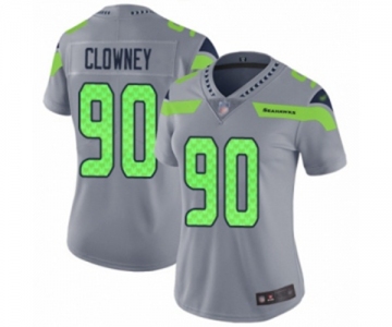 Women's Seattle Seahawks #90 Jadeveon Clowney Limited Silver Inverted Legend Football Jersey