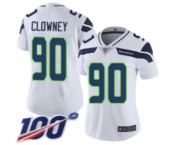 Women's Seattle Seahawks #90 Jadeveon Clowney White Vapor Untouchable Limited Player 100th Season Football Jersey