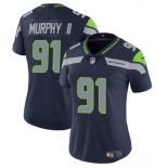 Women's Seattle Seahawks #91 Byron Murphy II 2024 Draft Navy Vapor Limited Football Stitched Jersey