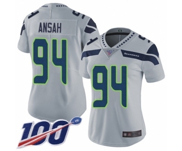 Women's Seattle Seahawks #94 Ezekiel Ansah Grey Alternate Vapor Untouchable Limited Player 100th Season Football Jersey