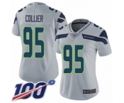 Women's Seattle Seahawks #95 L.J. Collier Grey Alternate Vapor Untouchable Limited Player 100th Season Football Jersey