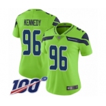 Women's Seattle Seahawks #96 Cortez Kennedy Limited Green Rush Vapor Untouchable 100th Season Football Jersey