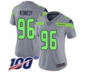 Women's Seattle Seahawks #96 Cortez Kennedy Limited Silver Inverted Legend 100th Season Football Jersey