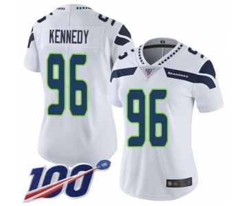 Women's Seattle Seahawks #96 Cortez Kennedy White Vapor Untouchable Limited Player 100th Season Football Jersey