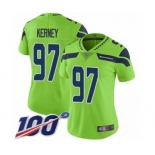 Women's Seattle Seahawks #97 Patrick Kerney Limited Green Rush Vapor Untouchable 100th Season Football Jersey