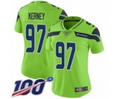 Women's Seattle Seahawks #97 Patrick Kerney Limited Green Rush Vapor Untouchable 100th Season Football Jersey