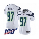 Women's Seattle Seahawks #97 Patrick Kerney White Vapor Untouchable Limited Player 100th Season Football Jersey