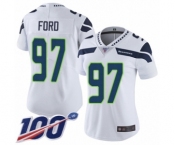 Women's Seattle Seahawks #97 Poona Ford White Vapor Untouchable Limited Player 100th Season Football Jersey