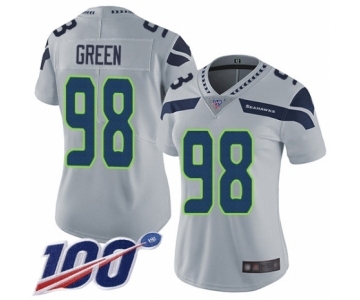 Women's Seattle Seahawks #98 Rasheem Green Grey Alternate Vapor Untouchable Limited Player 100th Season Football Jersey