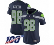 Women's Seattle Seahawks #98 Rasheem Green Navy Blue Team Color Vapor Untouchable Limited Player 100th Season Football Jersey