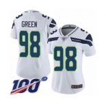 Women's Seattle Seahawks #98 Rasheem Green White Vapor Untouchable Limited Player 100th Season Football Jersey