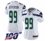 Women's Seattle Seahawks #99 Quinton Jefferson White Vapor Untouchable Limited Player 100th Season Football Jersey