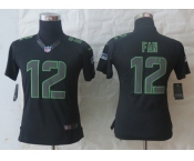 nike women nfl jerseys seattle seahawks #12 fan black[nike impact limited]