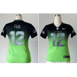 nike women nfl jerseys seattle seahawks #12 fan blue-green[nike drift fashion][second version]