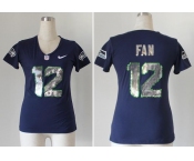 nike women nfl jerseys seattle seahawks #12 fan blue [handwork sequin lettering fashion]