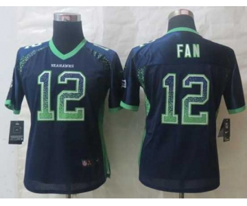 nike women nfl jerseys seattle seahawks #12 fan blue[[nike drift fashion]