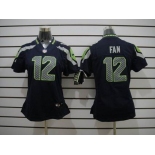 nike women nfl jerseys seattle seahawks #12 fan blue[nike limited]