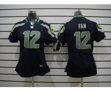 nike women nfl jerseys seattle seahawks #12 fan blue[nike limited]