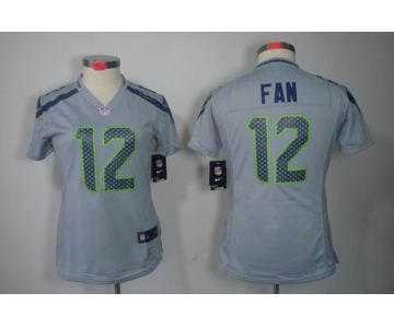 nike women nfl jerseys seattle seahawks #12 fan grey[nike limited]