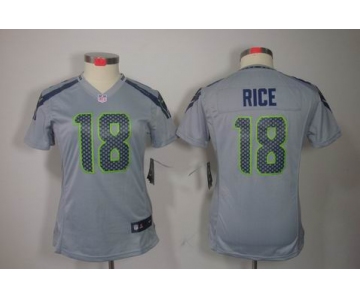 nike women nfl jerseys seattle seahawks #18 sidney rice grey[nike limited]