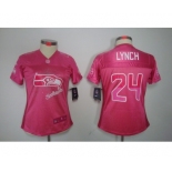 nike women nfl jerseys seattle seahawks #24 lynch pink[2012 fem fan]