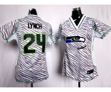 nike women nfl jerseys seattle seahawks #24 lynch[fem fan zebra]