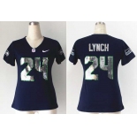 nike women nfl jerseys seattle seahawks #24 marshawn lynch blue[handwork sequin lettering fashion]