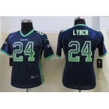 nike women nfl jerseys seattle seahawks #24 marshawn lynch blue[nike drift fashion]